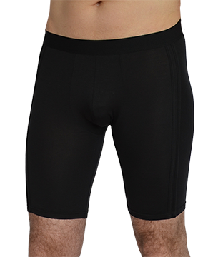 Men's Long Boxer Briefs in Dark Black