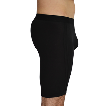 Men's Long Boxer Briefs in Dark Black